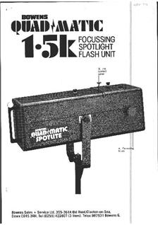 Bowens Ltd Quadmatic Flash Systems manual. Camera Instructions.